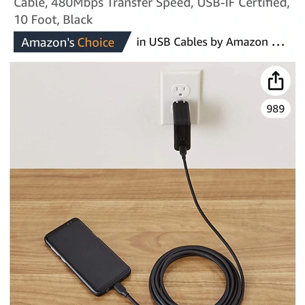 Brand new 10' long USB-C cord.
